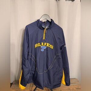 St. Louis Blues Hockey NHL Reebok Pullover Windbreaker Size Large